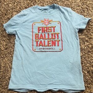 Under Armour Light Blue Baseball Tee boys size YSM